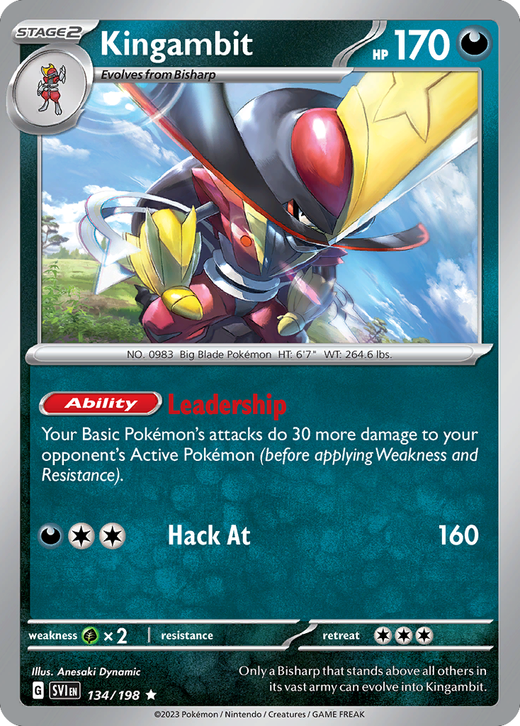 Kingambit 134/198 Scarlet & Violet Pokemon Holo
