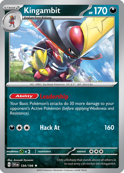 Kingambit 134/198 Scarlet & Violet Pokemon Holo