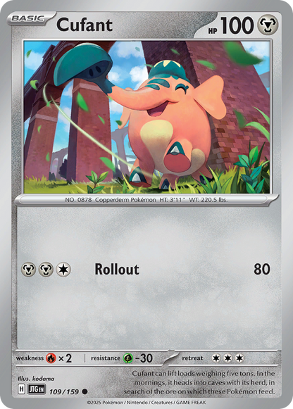 Cufant 109/159 Journey Together Pokemon Reverse Holo Common NM