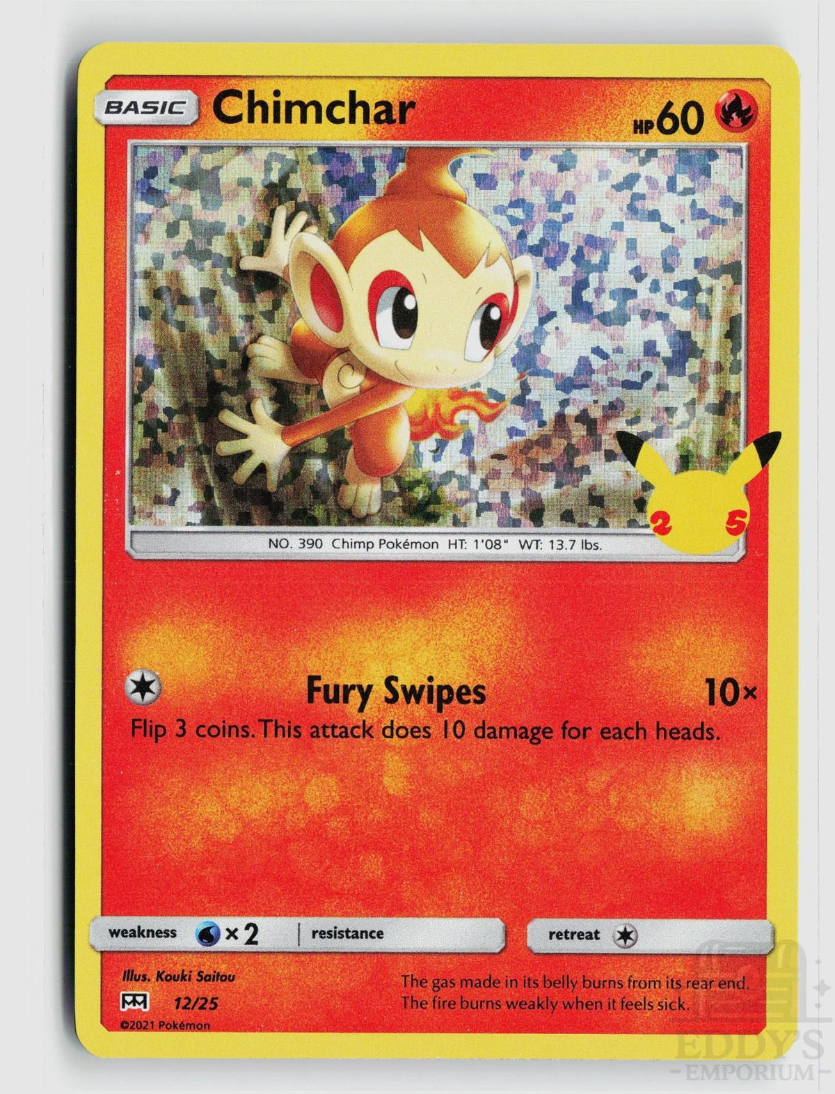 Chimchar 012/025 McDonald's 25th Anniversary Promos Pokemon Holo Promo