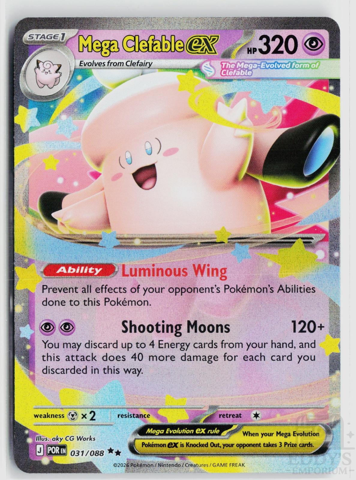 Mega Clefable ex 031/088 Perfect Order Pokemon Holo Double Rare