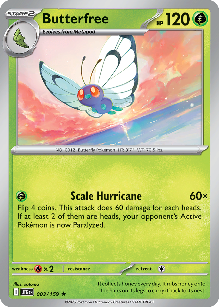 Butterfree 003/159 Journey Together Pokemon Holo Rare NM