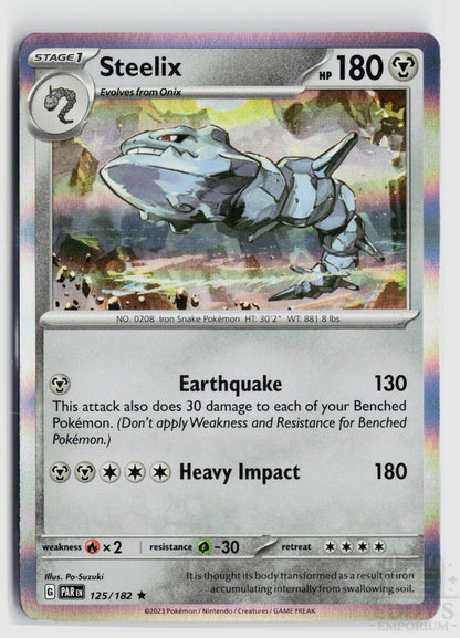 Steelix 125/182 Paradox Rift Pokemon Holo Rare NM