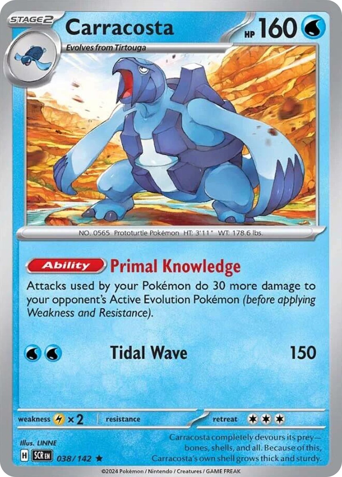 Carracosta 038/142 Stellar Crown Pokemon Holo Rare NM