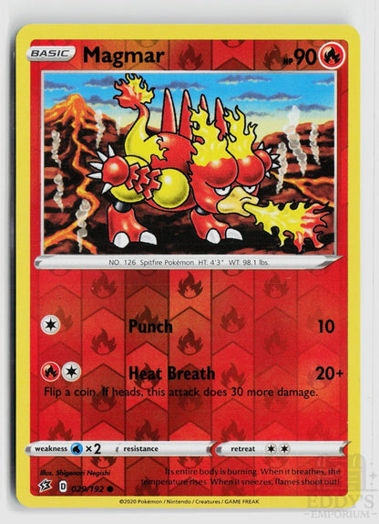 Magmar 029/192 Rebel Clash Pokemon Reverse Holo Common NM