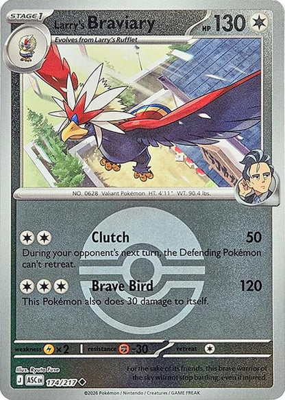 Larry's Braviary (Poke Ball) 174/217 Ascended Heroes Pokemon Reverse Holo NM