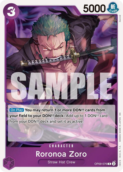 Roronoa Zoro OP09-076 Premium Booster -The Best- Vol. 2 One Piece Foil Rare
