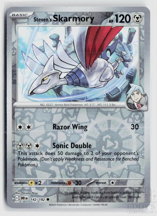 Steven's Skarmory 142/182 Destined Rivals Pokemon Reverse Holo
