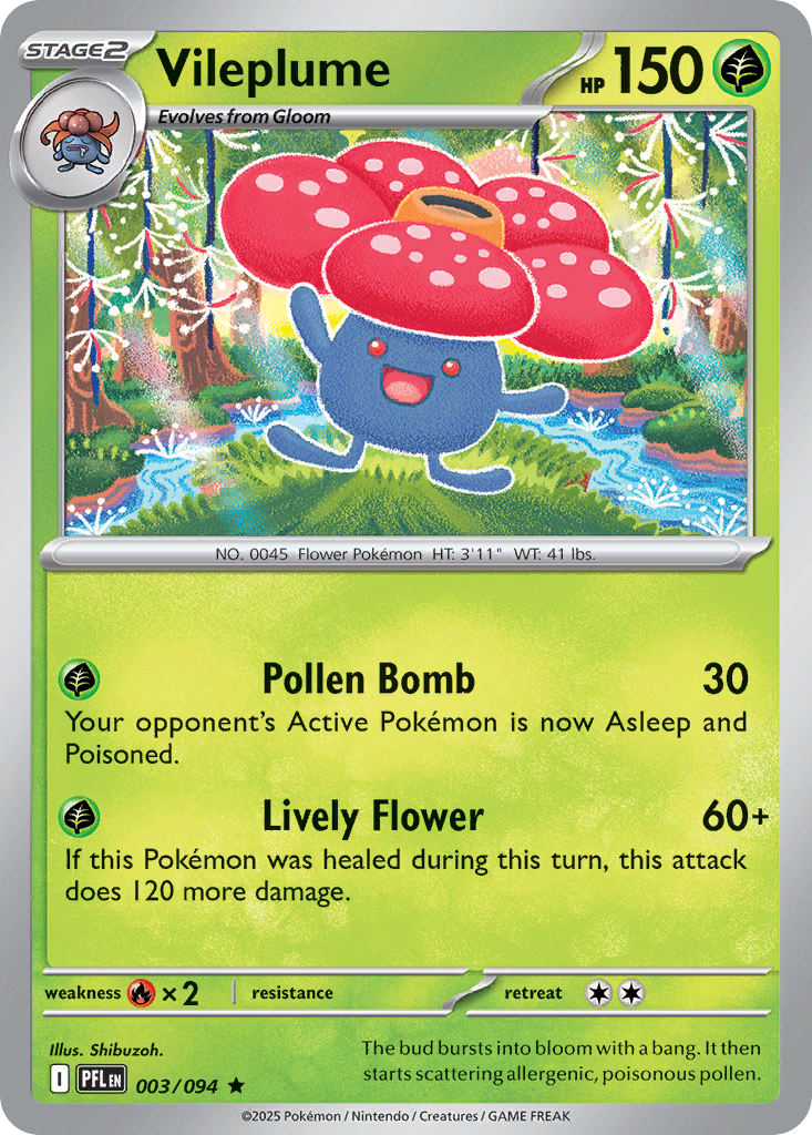 Vileplume 003/094 Phantasmal Flames Pokemon Reverse Holo