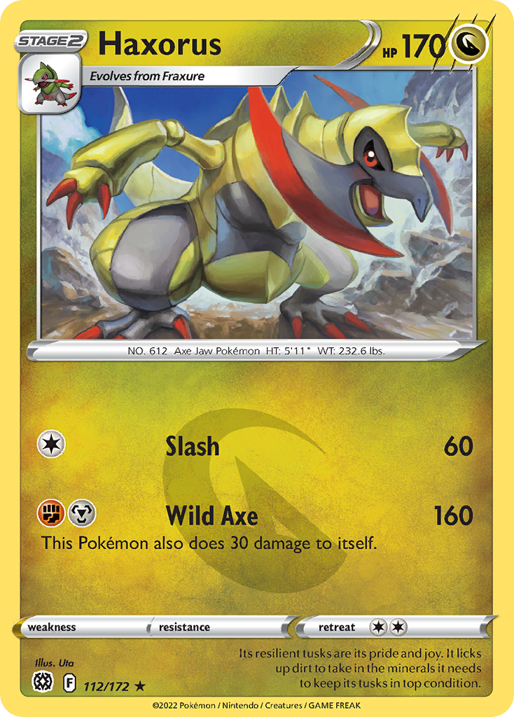 Haxorus 112/172 Brilliant Stars Pokemon Reverse Holo Rare NM