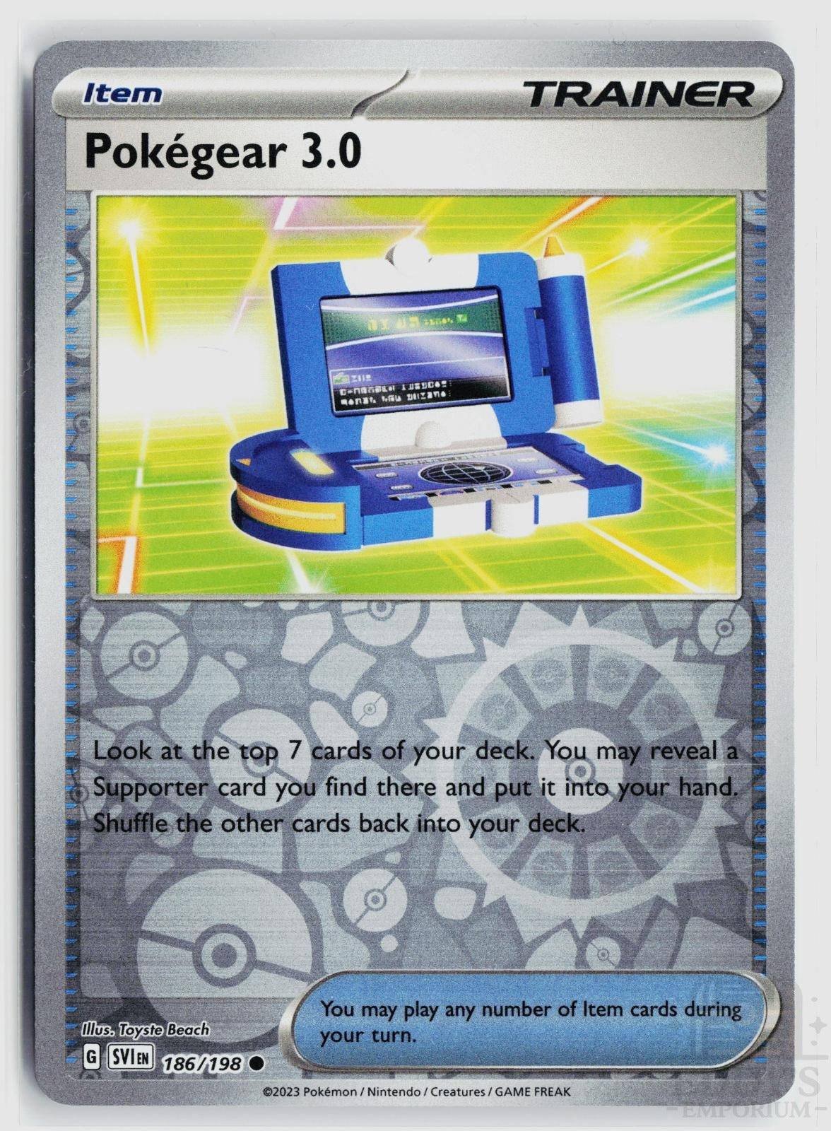 Pokegear 3.0 186/198 Scarlet & Violet Pokemon Reverse Holo Common NM