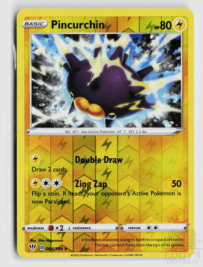 Pincurchin 064/189 Darkness Ablaze Pokemon Reverse Holo Rare NM