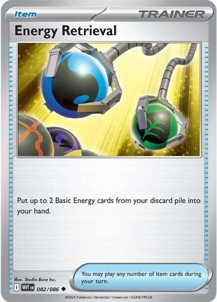 Energy Retrieval 082/086 White Flare Pokemon Reverse Holo