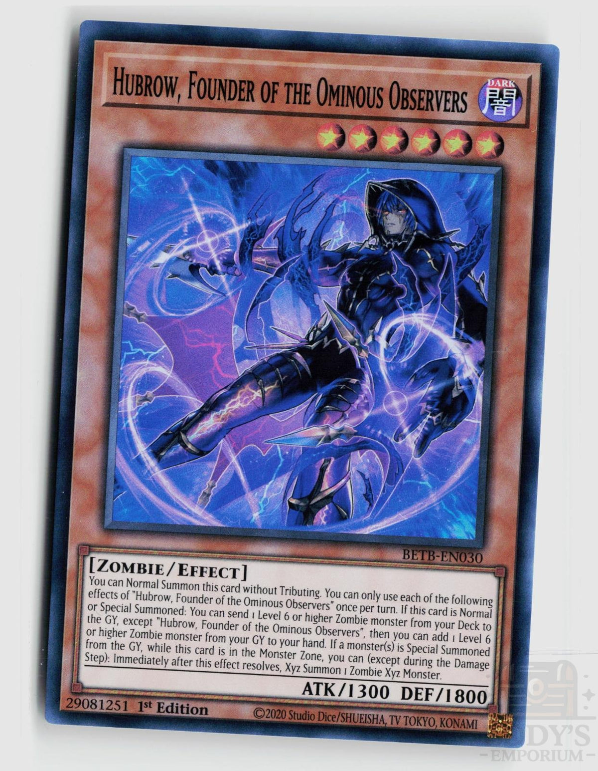Hubrow, Founder of the Ominous Observers BETB-EN030 Beyond the Brave Yu-Gi-Oh 1st Edition NM