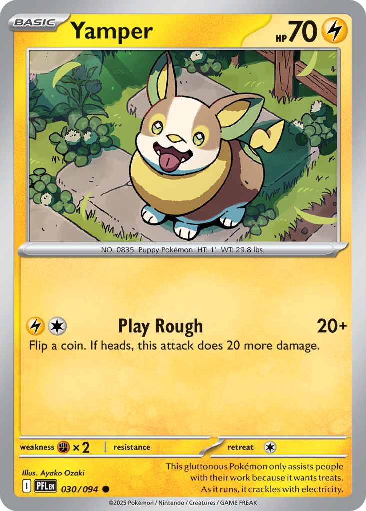 Yamper 030/094 Phantasmal Flames Pokemon Reverse Holo