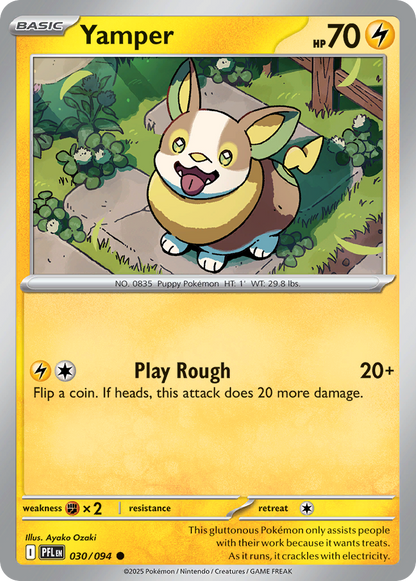 Yamper 030/094 Phantasmal Flames Pokemon Reverse Holo