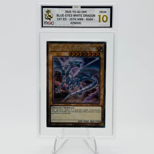 Blue-Eyes White Dragon (Plat 1st Ed) - RA04-EN108 - QC Stampede - MGC 10