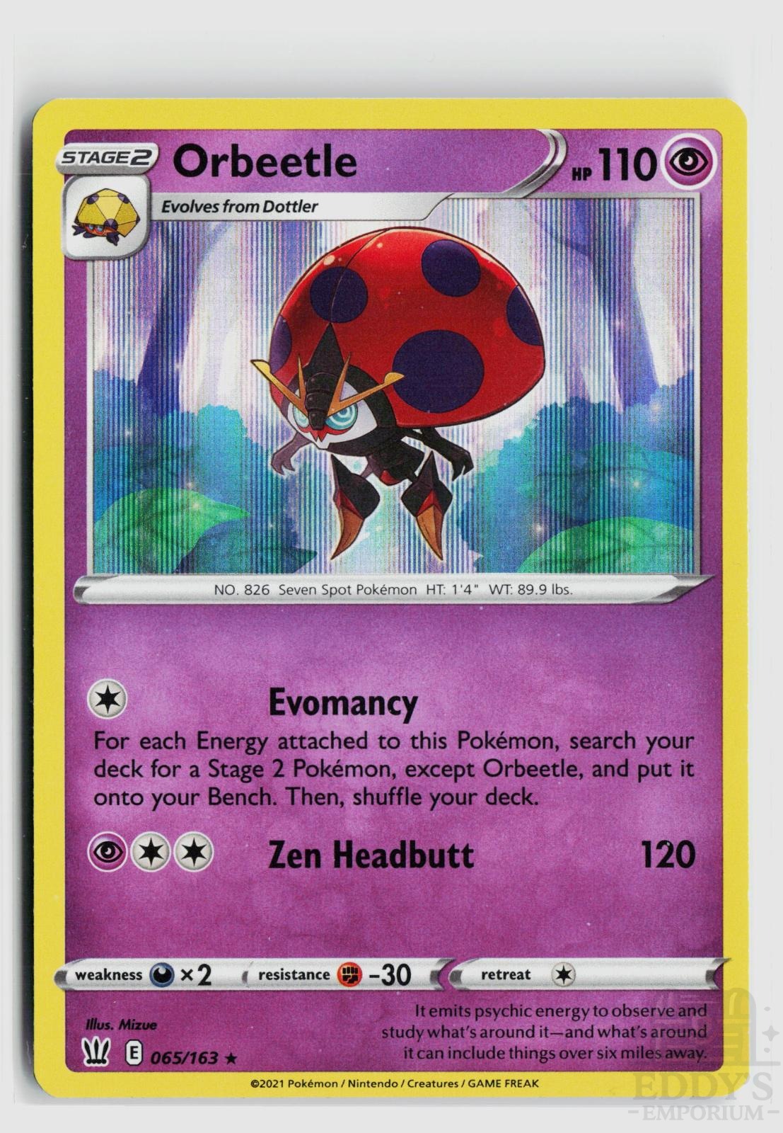 Orbeetle 065/163 Battle Styles Pokemon Holo Rare NM