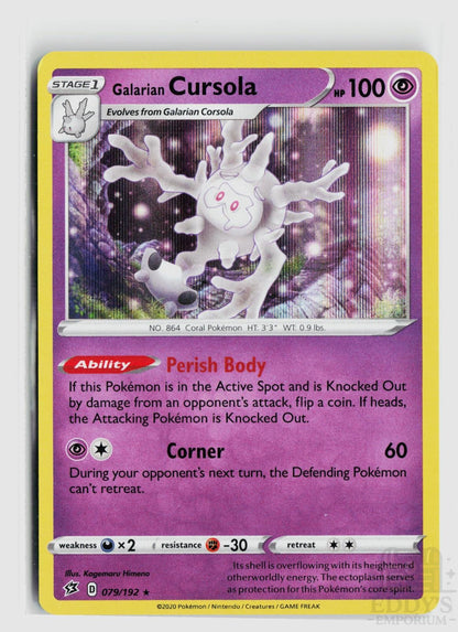 Galarian Cursola 079/192 Rebel Clash Pokemon Holo Rare NM