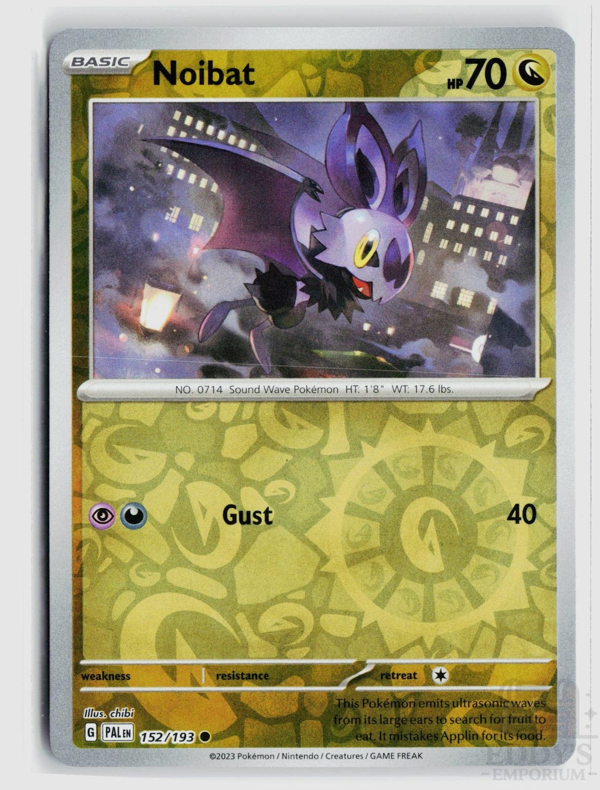 Noibat 152/193 Paldea Evolved Pokemon Reverse Holo Common NM