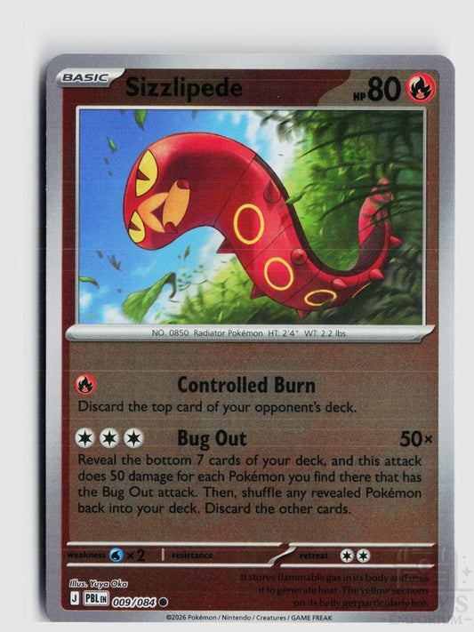 Sizzlipede 009/084 Pitch Black Pokemon Reverse Holo