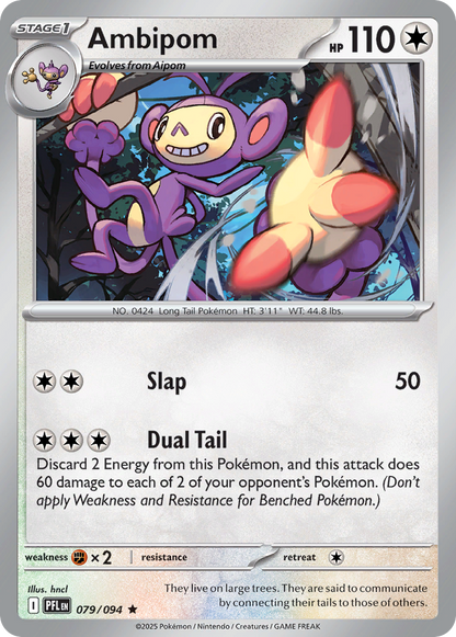 Ambipom 079/094 Phantasmal Flames Pokemon Holo