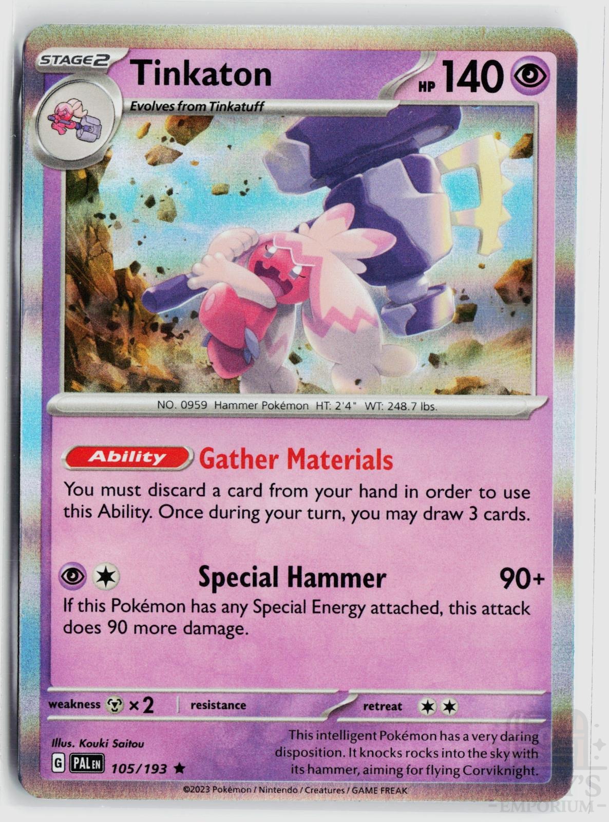Tinkaton 105/193 Paldea Evolved Pokemon Holo Rare NM