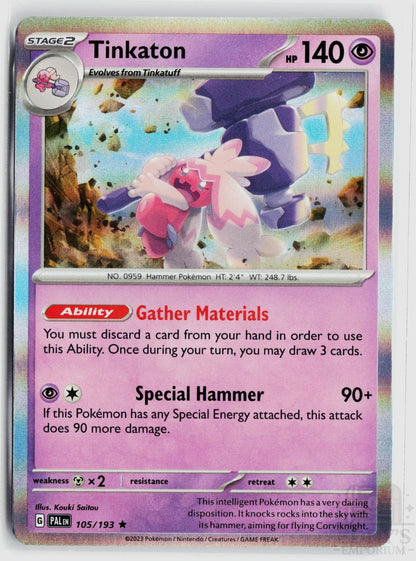 Tinkaton 105/193 Paldea Evolved Pokemon Holo Rare NM
