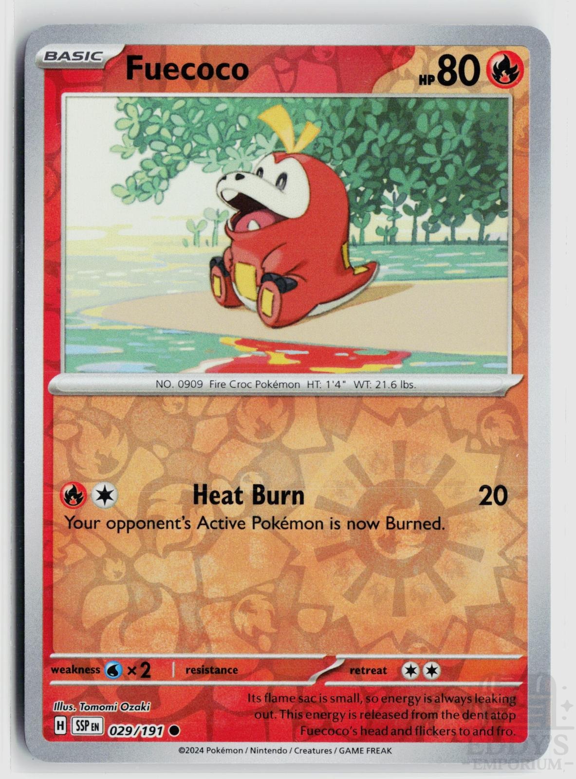 Fuecoco 029/191 Surging Sparks Pokemon Reverse Holo Common NM