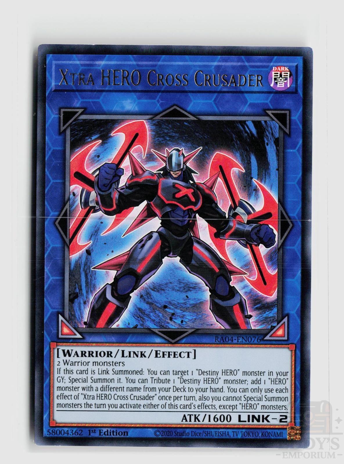 Xtra HERO Cross Crusader (UR) RA04-EN076 Quarter Century Stampede Yu-Gi-Oh 1st Edition NM