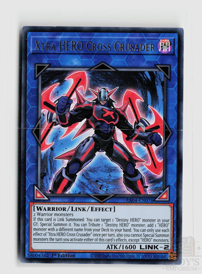 Xtra HERO Cross Crusader (UR) RA04-EN076 Quarter Century Stampede Yu-Gi-Oh 1st Edition NM