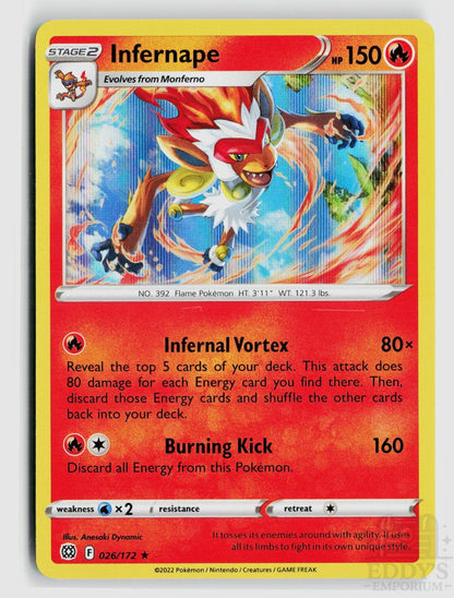 Infernape 026/172 Brilliant Stars Pokemon Holo Rare NM