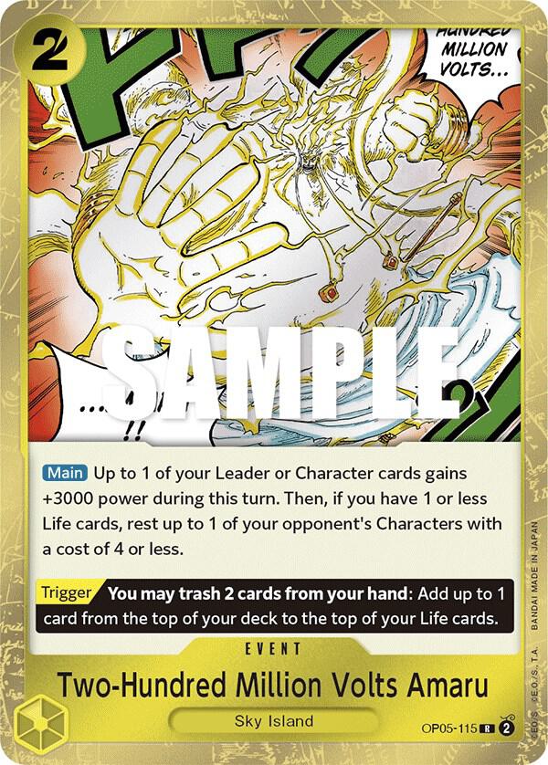 Two-Hundred Million Volts Amaru OP05-115 Awakening of the New Era One Piece Foil