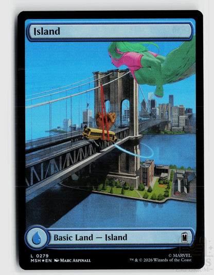 Island (0279) 279 Marvel Super Heroes Magic: The Gathering Foil