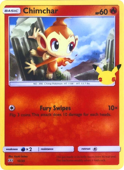 Chimchar 012/025 McDonald's 25th Anniversary Promos Pokemon Holo Promo