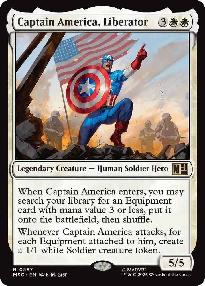 Captain America, Liberator 587 Commander: Marvel Super Heroes Magic: The Gathering