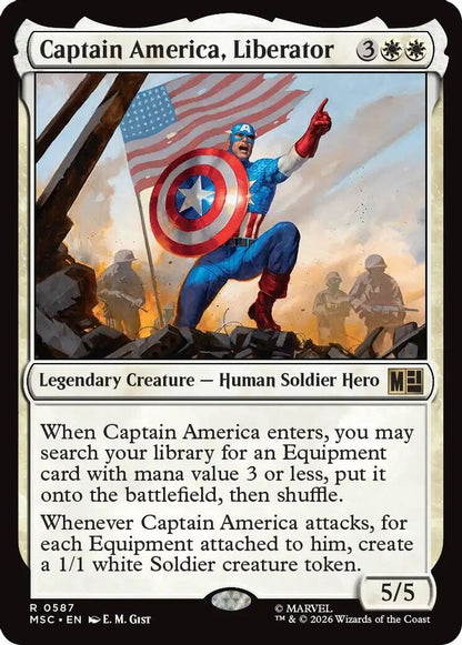 Captain America, Liberator 587 Commander: Marvel Super Heroes Magic: The Gathering