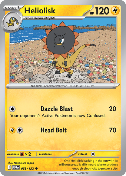 Heliolisk 053/132 Mega Evolution Pokemon Reverse Holo Common NM