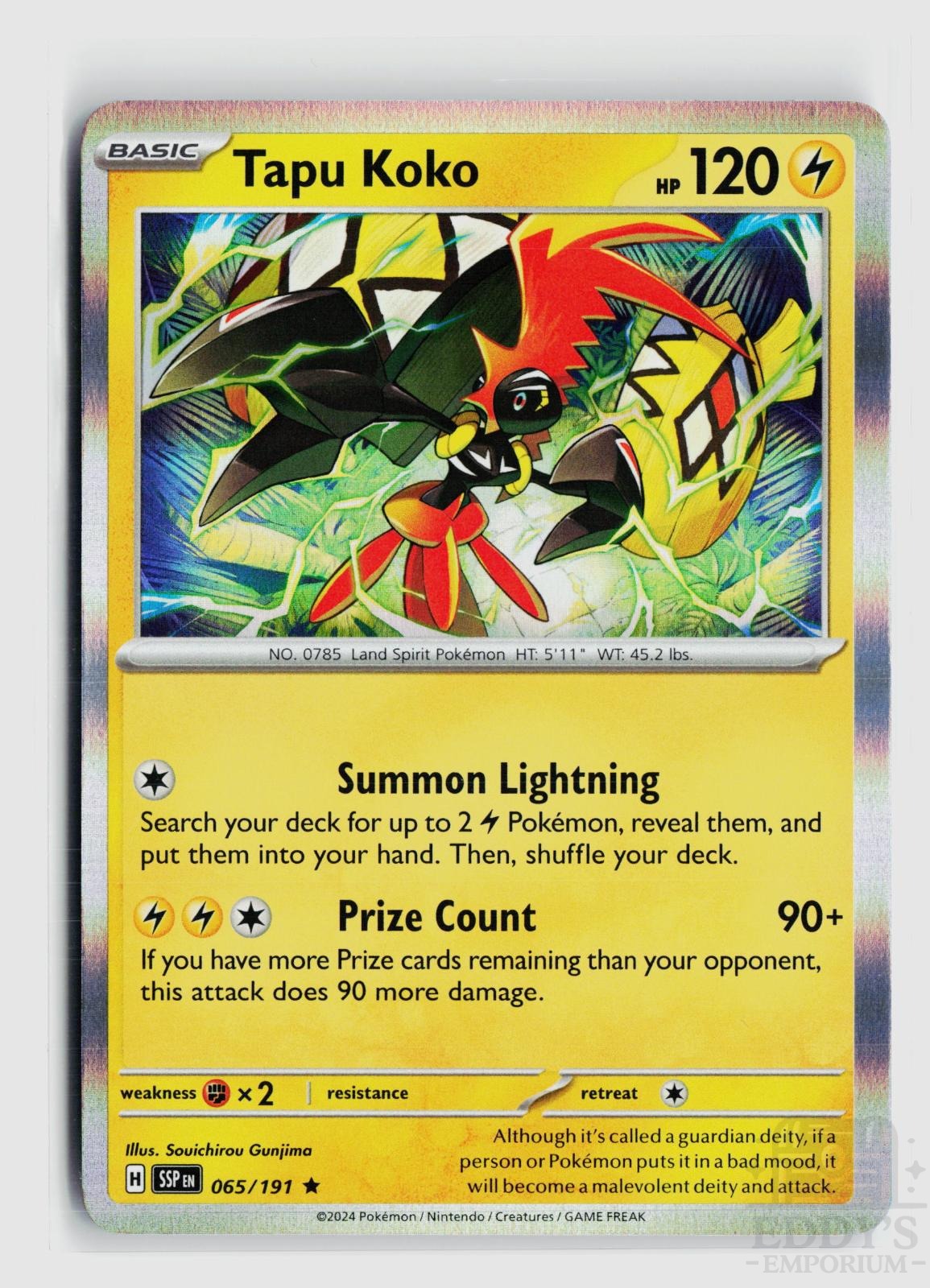 Tapu Koko 065/191 Surging Sparks Pokemon Holo Rare NM