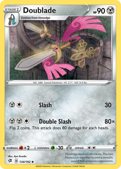 Doublade 134/192 Rebel Clash Pokemon Reverse Holo Uncommon NM