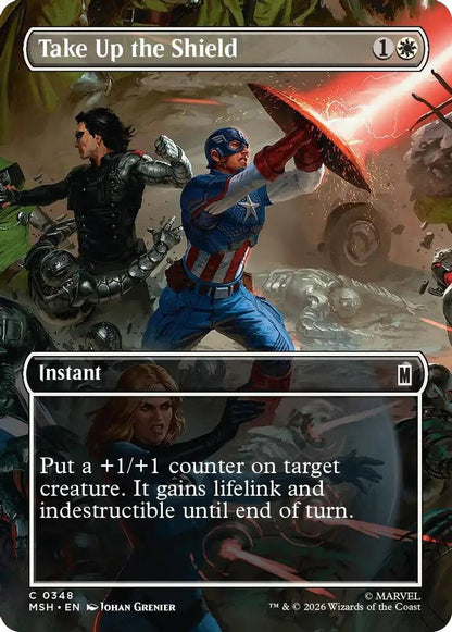 Take Up the Shield (Borderless) 348 Marvel Super Heroes Magic: The Gathering Foil
