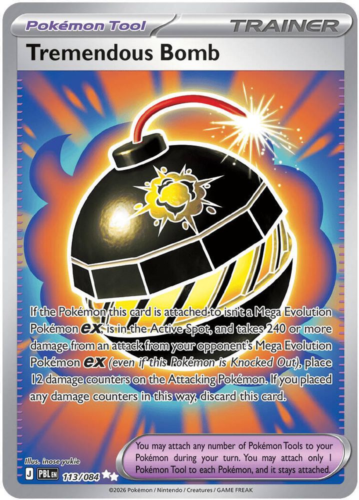 Tremendous Bomb 113/084 Pitch Black Pokemon Holo Ultra Rare