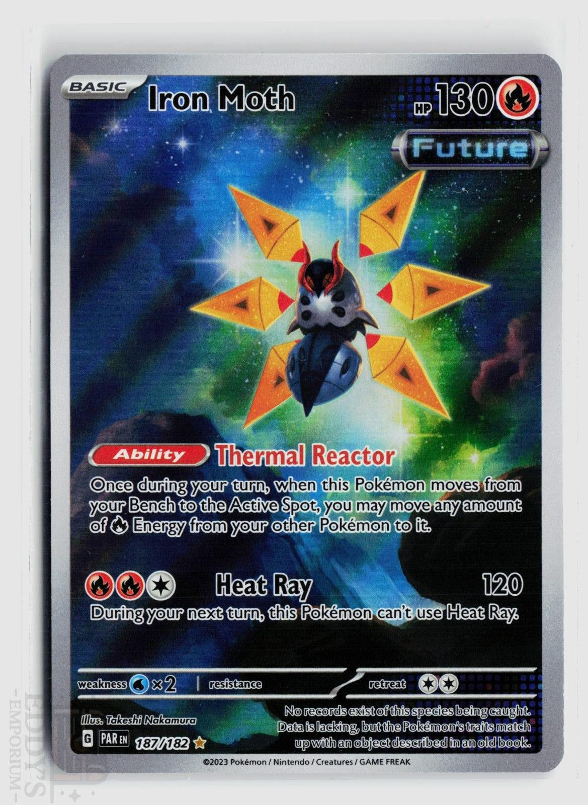 Iron Moth 187/182 Paradox Rift Pokemon Holo Illustration Rare