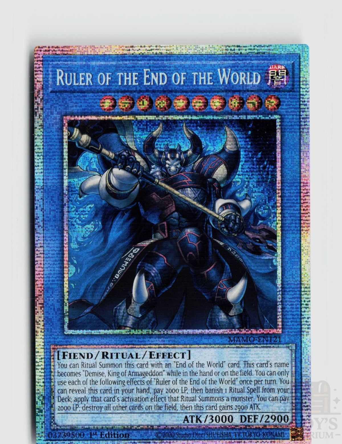 Ruler of the End of the World (Starlight Rare) MAMO-EN121 Magnificent Monsters Yu-Gi-Oh 1st Edition NM