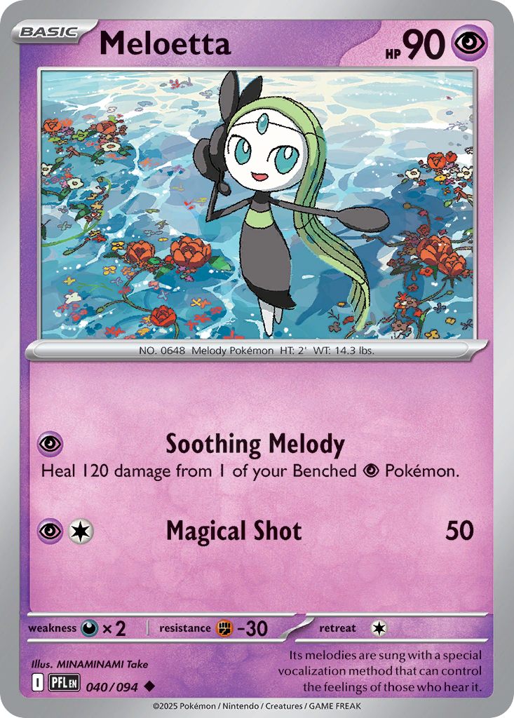 Meloetta 040/094 Phantasmal Flames Pokemon Reverse Holo Uncommon NM