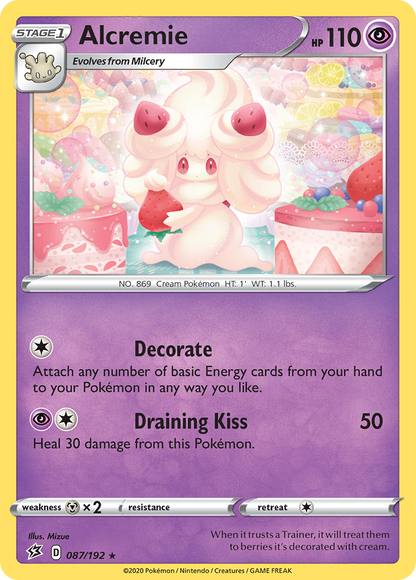 Alcremie 087/192 Rebel Clash Pokemon Reverse Holo Rare NM