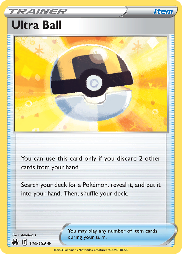 Ultra Ball 146/159 Crown Zenith Pokemon Reverse Holo Uncommon NM