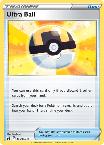 Ultra Ball 146/159 Crown Zenith Pokemon Reverse Holo Uncommon NM