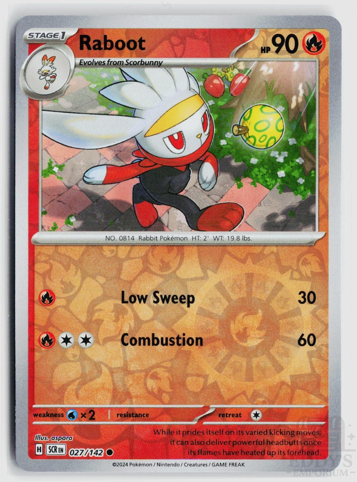 Raboot 027/142 Stellar Crown Pokemon Reverse Holo Common NM
