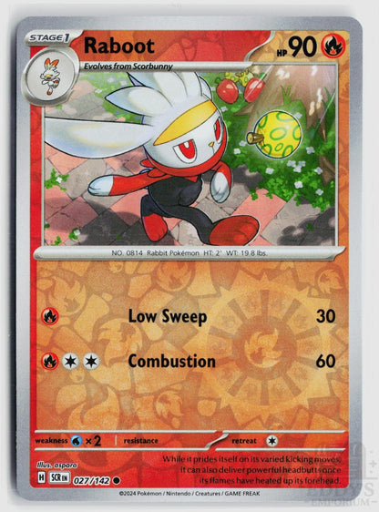 Raboot 027/142 Stellar Crown Pokemon Reverse Holo Common NM